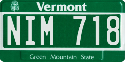 VT license plate NIM718