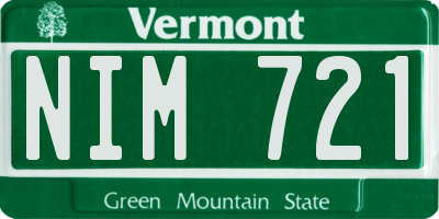 VT license plate NIM721