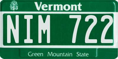 VT license plate NIM722