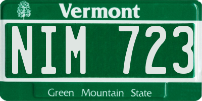 VT license plate NIM723