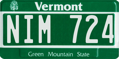 VT license plate NIM724