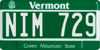 VT license plate NIM729