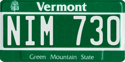 VT license plate NIM730