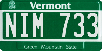 VT license plate NIM733