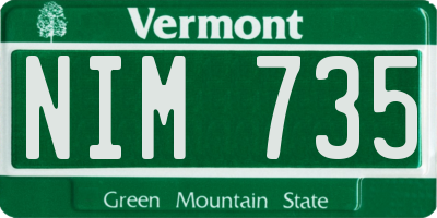 VT license plate NIM735