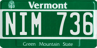 VT license plate NIM736