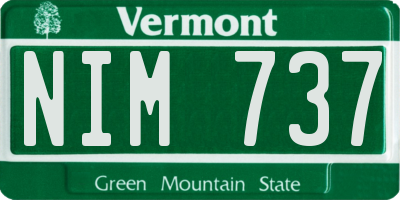 VT license plate NIM737