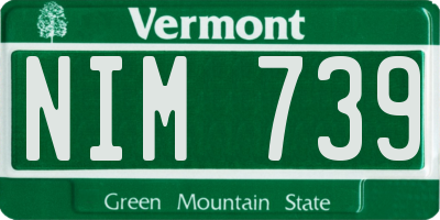 VT license plate NIM739