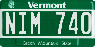 VT license plate NIM740
