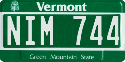 VT license plate NIM744
