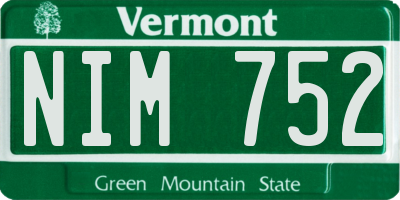 VT license plate NIM752