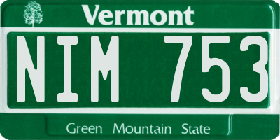 VT license plate NIM753