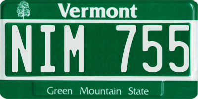 VT license plate NIM755