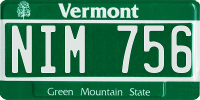 VT license plate NIM756