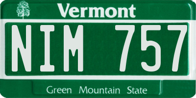 VT license plate NIM757
