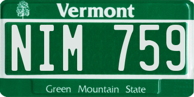 VT license plate NIM759
