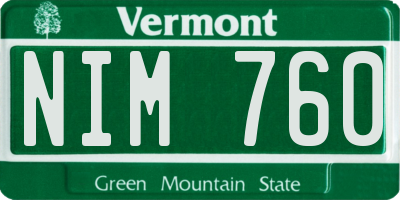 VT license plate NIM760