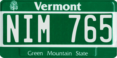 VT license plate NIM765