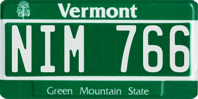 VT license plate NIM766
