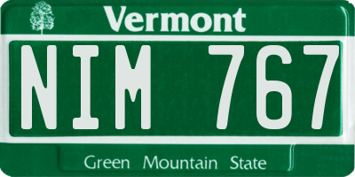 VT license plate NIM767