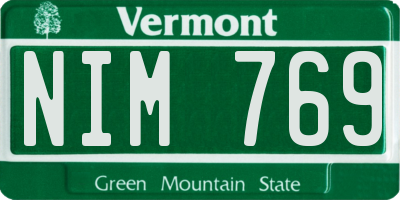 VT license plate NIM769