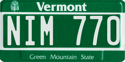 VT license plate NIM770