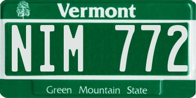 VT license plate NIM772