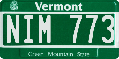 VT license plate NIM773