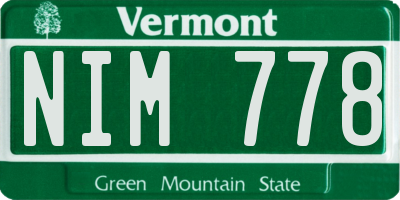 VT license plate NIM778