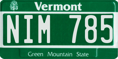 VT license plate NIM785