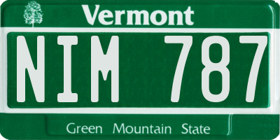 VT license plate NIM787