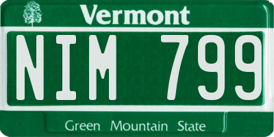 VT license plate NIM799