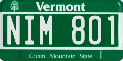 VT license plate NIM801