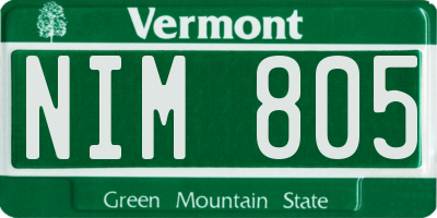 VT license plate NIM805