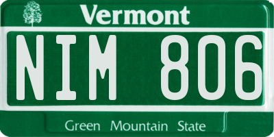 VT license plate NIM806