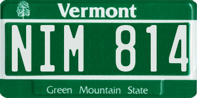 VT license plate NIM814