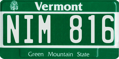 VT license plate NIM816