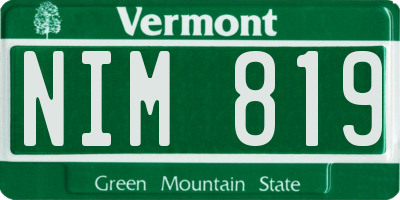 VT license plate NIM819