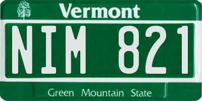 VT license plate NIM821