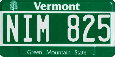 VT license plate NIM825