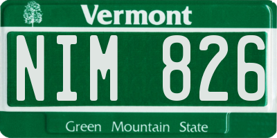 VT license plate NIM826