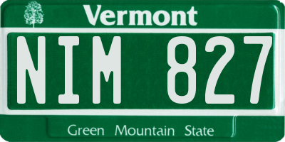 VT license plate NIM827