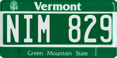 VT license plate NIM829