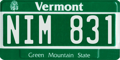 VT license plate NIM831