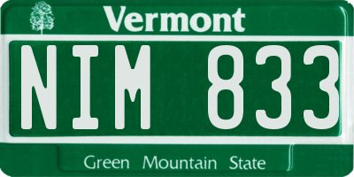 VT license plate NIM833