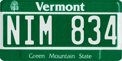 VT license plate NIM834