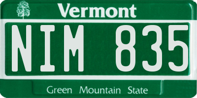 VT license plate NIM835