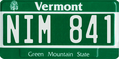VT license plate NIM841