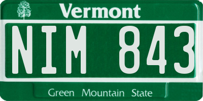 VT license plate NIM843