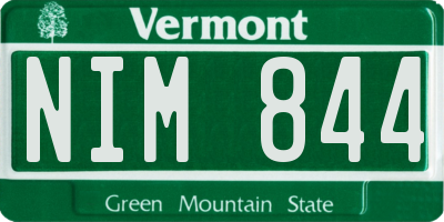 VT license plate NIM844